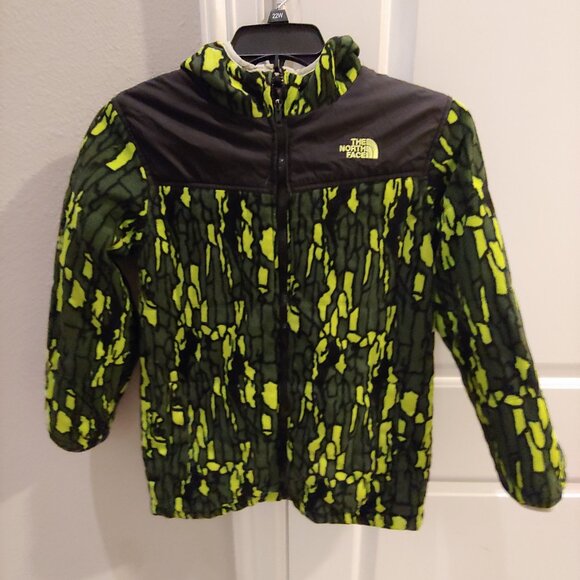 The North Face Jacket Boys Large 14 16 Green Black Hooded Reversible - Picture 1 of 8